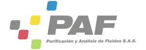 Logo PAF Purificación y Análisis de Fluidos - Cliente Doña Dicha Bogotá Logo de PAF Purificación y Análisis de Fluidos, cliente corporativo de Doña Dicha en Bogotá.